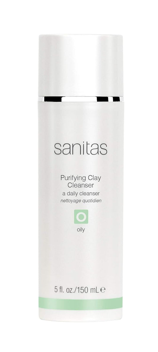 Sanitas Skincare Purifying Clay Cleanser, Detoxifying, Pore Perfecting Cleanser, Volcanic Clay, Tea Tree, Cleanser For Oily Skin, 5 Ounces