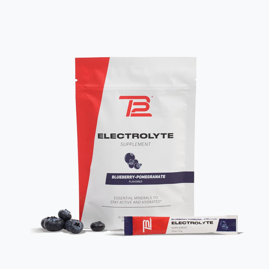 Tb12 Powdered Electrolytes Supplement Powder For Fast Hydration By Tom Brady-Blueberry Pomegranate, 15 Stickpacks. Natural, Easy To Mix. Low Sugar, Low Calorie, Vegan. Free Of Dairy, Gluten And Soy