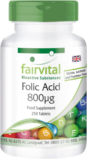 Fairvital | Folic Acid 800mcg - Vitamin B9-250 Tablets