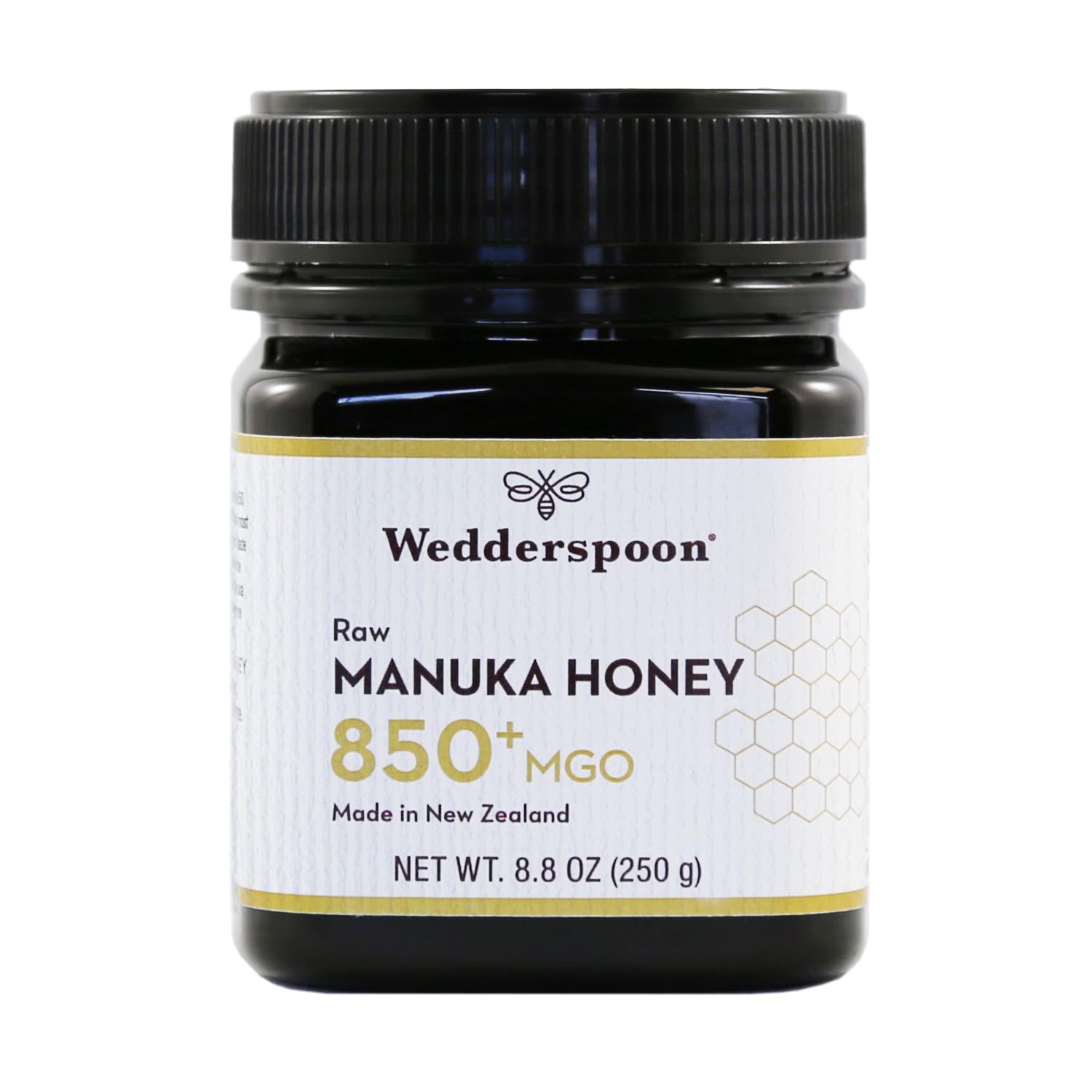 Wedderspoon Raw Premium Manuka Honey, MGO 850, 8.8 Oz, Unpasteurized New Zealand Honey, Traceable from Our Hives to Your Home