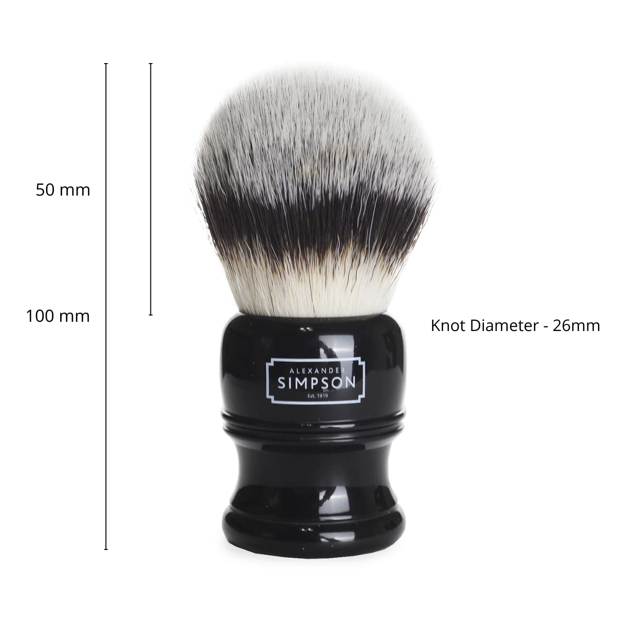 Alexander Simpsons Trafalgar 3 Black Shaving Brush - T3 Synthetic High Density Fibre Handle - Simpson Shaving Brushes - Wet Shave Deluxe Thick & Luxurious Lather Dense Extra Soft Bristles : Beauty & Personal Care