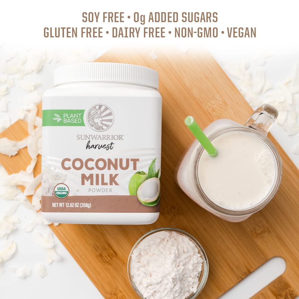 Organic Coconut Milk Powder With Mct | Coffee Creamer Alternative Raw Keto Paleo Gluten Free Sugar Free Diary Free Shelf Stable | Coconut Powdered Milk 358 G 179 Srv Organic Harvest By Sunwarrior