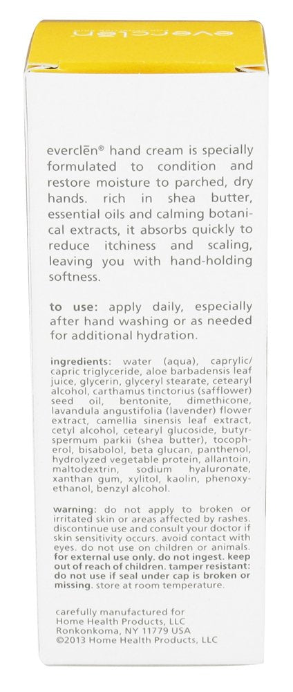 Home Health Everclen Hand Cream - 2 Fl Oz - Moisturizes Dry Hands, Rejuvenating & Restoring For Sensitive Skin With Essential Oils - Non-Gmo, Paraben-Free, Fragrance-Free, Vegan