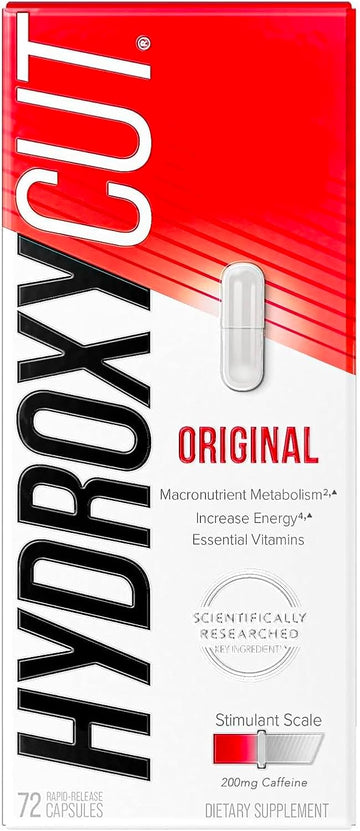 Hydroxycut Original - 72 Rapid-Release Capsules - 200 Mg Caffeine - Boost Metabolism, Burn Calories, Increase Energy - For Women & Men