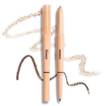 Hince New Depth Dual Color Stick 01 Warm Volume Liner - Dual Highlighter & Contouring Stick, Aegyosal Makeup, Under Eye Highlighter, Quick & Easy Stick Eye Makeup