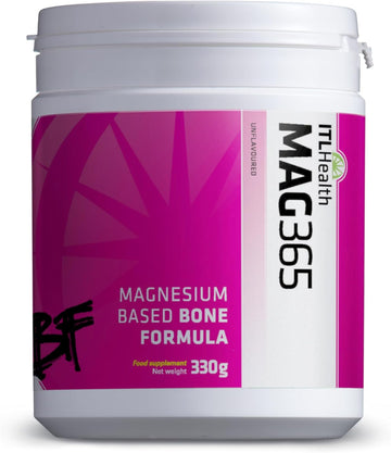 Mag365 Bf | Itl Health | Ionic Magnesium Citrate With D3, K2, C, B6, Boron, Zinc & Potassium | Supports Bone & Heart Health, Immunity, Hormone Balance & Stress Relief | Unflavoured, Natural (330G)