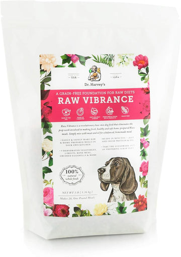 Dr. Harvey's Raw Vibrance Dog Food, Human Grade Dehydrated Base Mix for Dogs, Grain Free Raw Diet (3 Pounds)