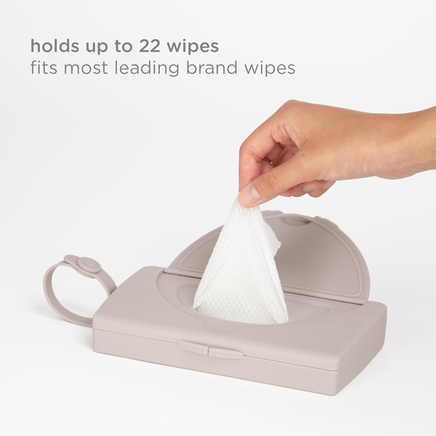 Ubbi On-The-Go Baby Wipes Dispenser, Portable Wipes Container For Travel, Diaper Bag Accessory Must Have For Newborns, Reusable Wipes Holder, Taupe