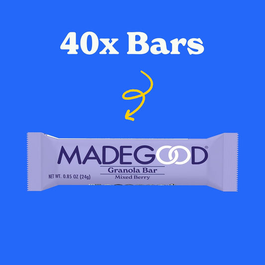 Madegood Mixed Berry Granola Bars (40 Count - 0.85 Oz Each) Gluten Free And Organic Healthy Snacks