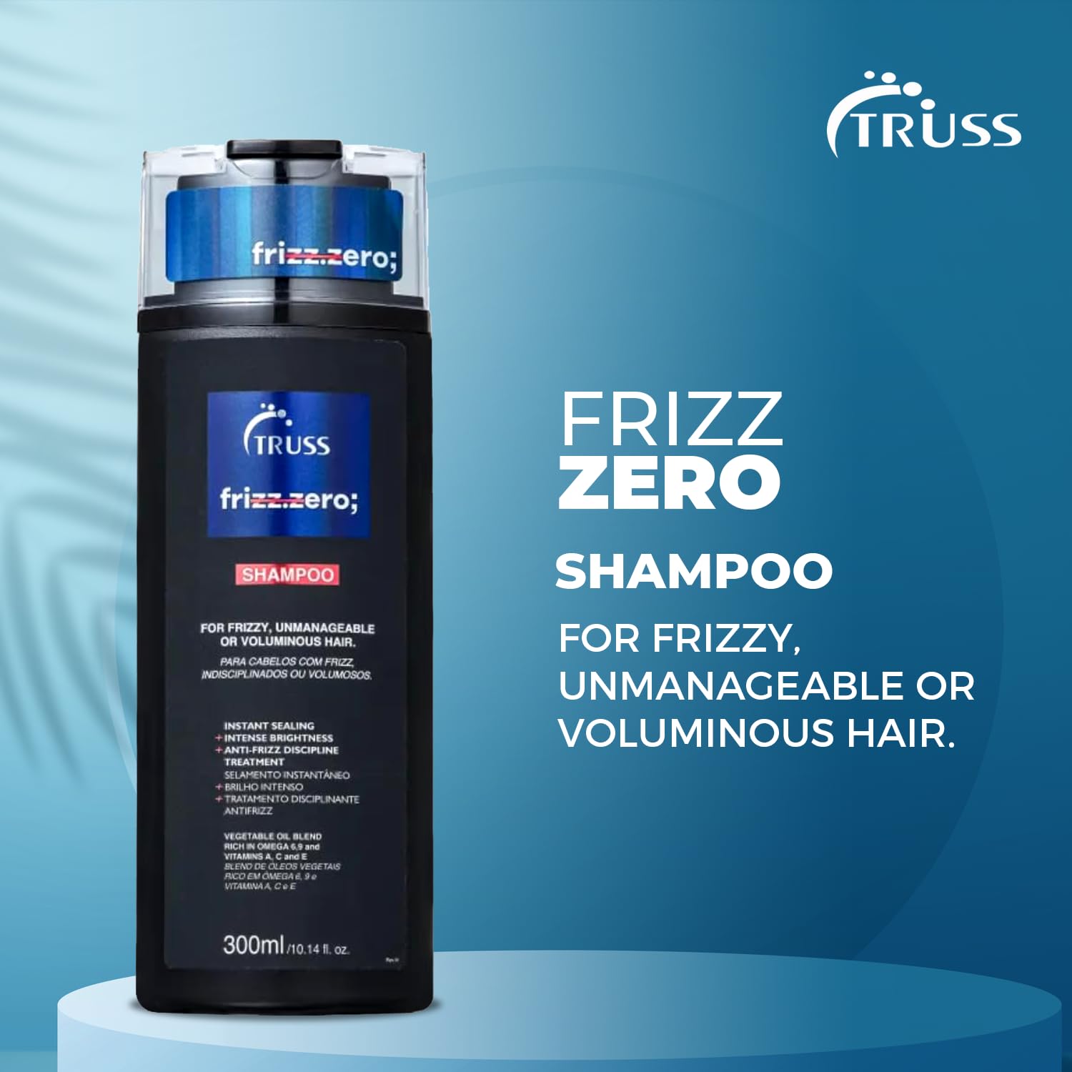 TRUSS Frizz Zero Shampoo - Shampoo For Frizzy Hair - Anti Frizz, Anti Humidity Formula Protects Against Moisture While Providing Volume And Shine And Free Of Split Ends : Beauty & Personal Care