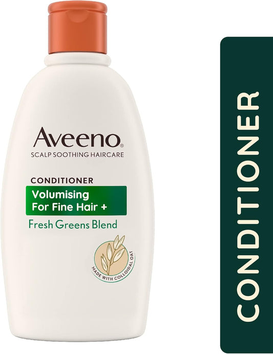 Aveeno Volumising For Fine Hair + Fresh Greens Blend Scalp Soothing Oat Conditioner 300Ml (Pack Of 2)