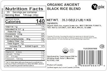 Yupik Organic Ancient Black Rice Blend, 2.2 Lb, Non-Gmo, Vegan, Pack Of 1