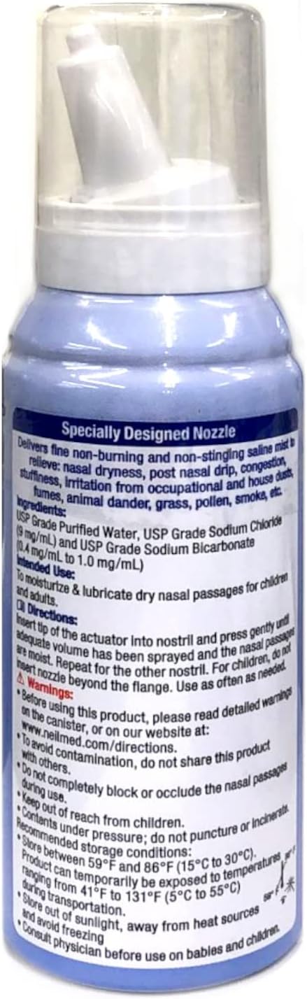 Neilmed Nasamist Isotonic Saline Spray For Allergy & Sinus Sufferers, 75 ml Pack of 2