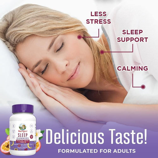 Maryruth Organics Melatonin 5Mg Sleep Gummy With L-Theanine | Lemon Balm | Vitamin B6 | Sugar-Free | Relaxation | Vegan | Non-Gmo | Gluten Free | 60 Count