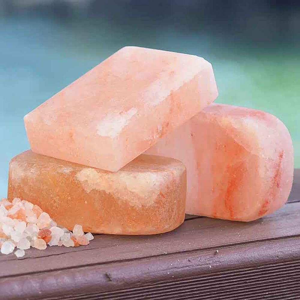 Himalayan Crystal Rock Salt | Bar Block Shape | Soap Bar / Deodorant / Hot Massage Stone (BAR X 2) : Amazon.co.uk: Beauty