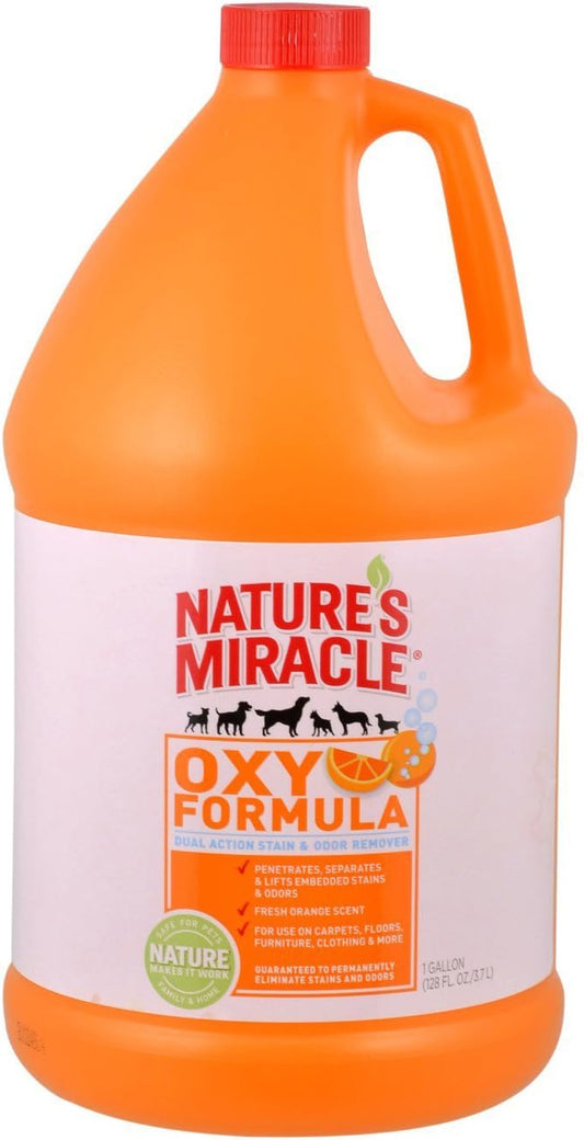 Nature’s Miracle Dog Stain And Odor Remover, Oxy Formula, With Fresh Orange Scent, 1 Gallon : Health & Household