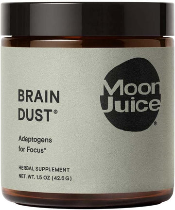 Moon Juice Brain Dust Brain Supplement for Memory & Focus | Lion's Mane, Ashwagandha, Rhodiola, Maca Mushroom Supplement | Add to Coffee | Vegan, Sugar Free, Caffeine Free