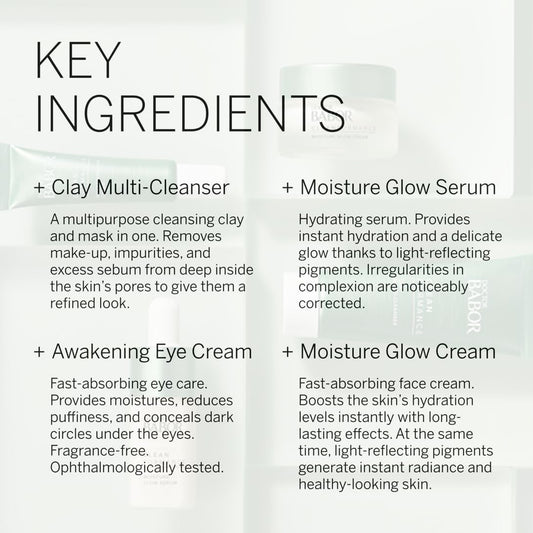 Doctor Babor Cleanformance Pre & Probiotic Moisture Glow Routine Set, Moisture Glow Cream & Serum, Moisturizing Face Cream With Hyaluronic Acid & Vitamin E, Radiant Results Skincare Set