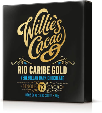 Willie'S Cacao - 72% Rio Caribe Dark Chocolate Bar - 50G X 12 - Coffee, Nutty Notes - Single Estate Venezuelan Cacao - Vegan Chocolate - Artisan Chocolate - Bean To Bar