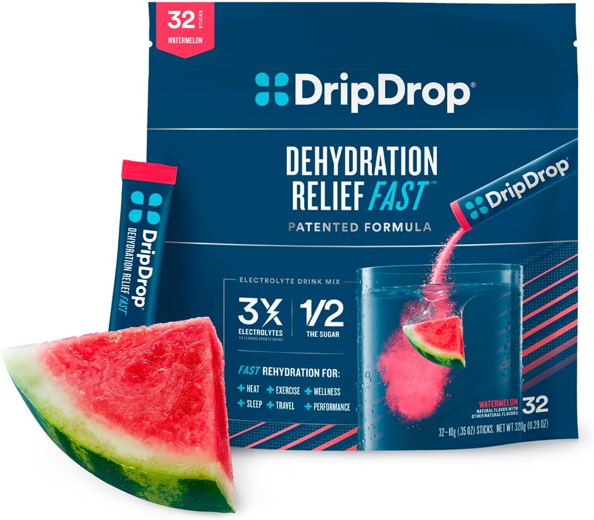 DripDrop Hydration - Electrolyte Powder Packets - Watermelon - 32 Coun