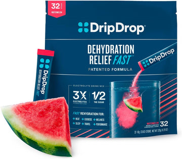 DripDrop Hydration - Electrolyte Powder Packets - Watermelon - 32 Coun