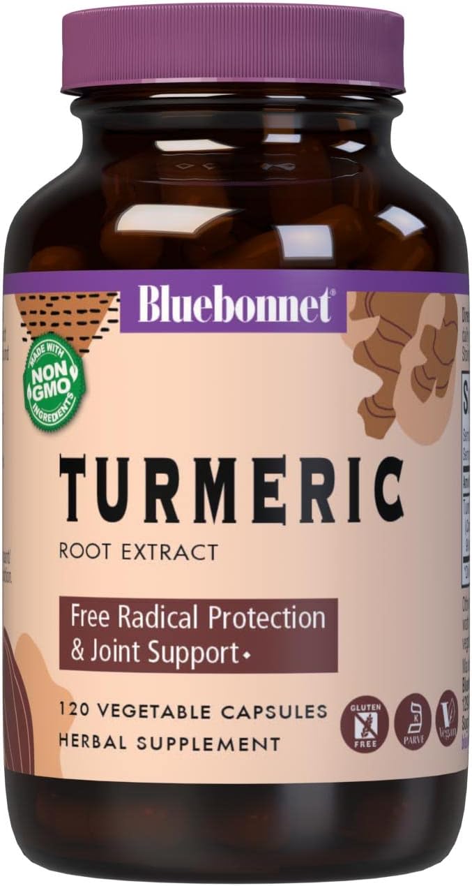 Bluebonnet Turmeric Root Extract Supplement, 120 Count