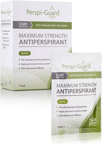 Perspi-Guard Maximum Strength Antiperspirant Wipes 21-Pack - 3 X 7Pk Individually-Wrapped Antiperspirant Wipes For Women And Men - Effective Protection Against Excessive Sweating And Odour
