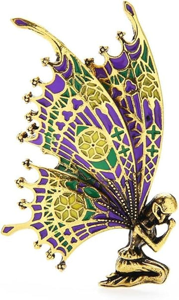 Butterfly Wing Rhinestone Brooch - Trendy Pin for Suits, Backpacks, Collars, and Fashion