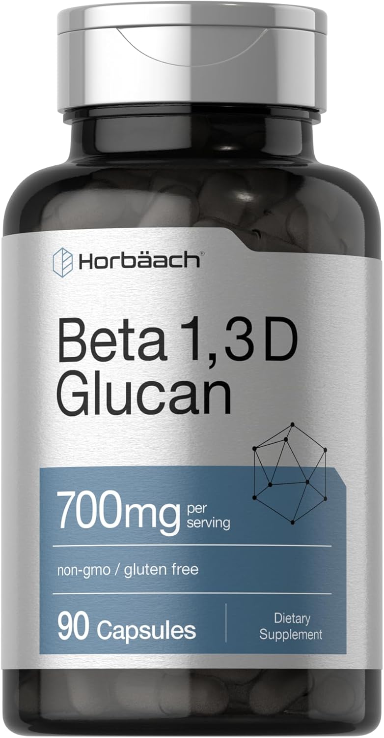 Horbäach Beta Glucan 1 3D 700 Mg | 90 Capsules | Beta 1,3, 1,6 D Glucan | Non-Gmo, Gluten Free Supplement
