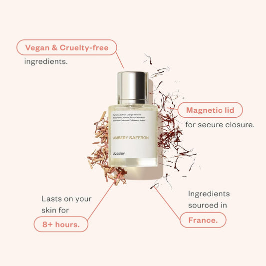 Dossier - Ambery Saffron 1.7 Fl Oz (50Ml) - Eau De Parfum - Inspired By B.Accarat R.Ouge 540 - Vegan, Unisex Perfume Spray
