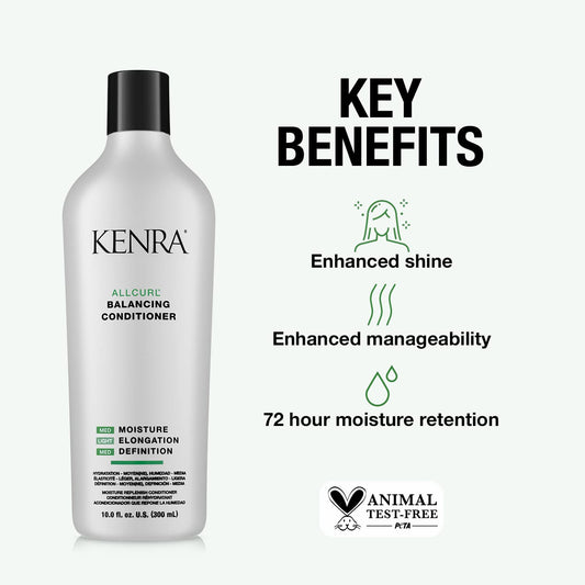 Kenra Allcurl Balancing Conditioner | Replenishing Conditioner Helps To Detangle & Moisturize | Enhaces Shine & Manageability | 72 Hour Moisture Retention | Wavy, Curly, Coily Hair |10 Fl. Oz