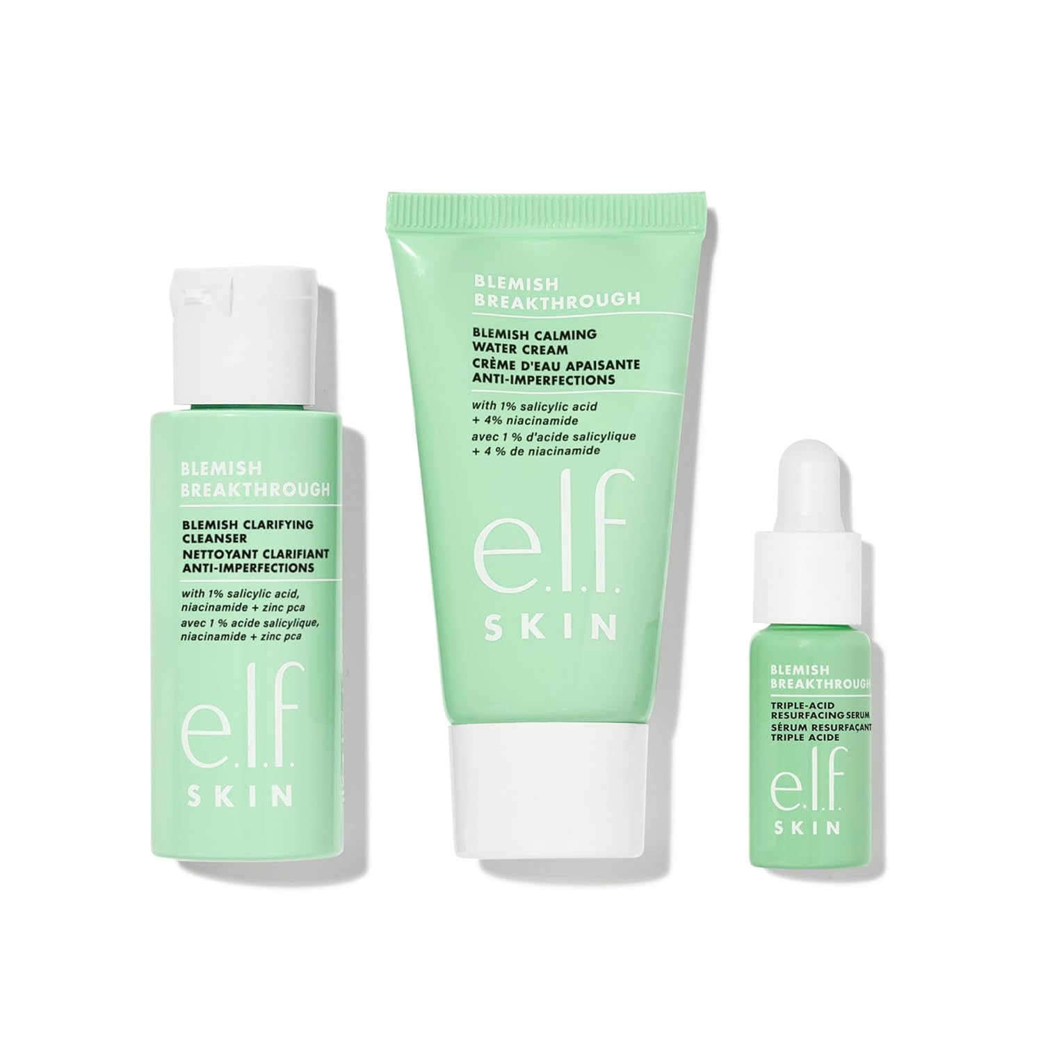 E.L.F. Skin Blemish Control Basics, 3-Step Travel Size Blemish Skincare Routine For Clear Skin, Soothes & Evens Out Skin Tone