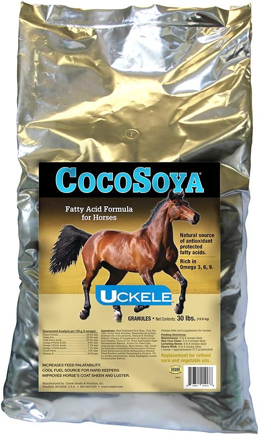 Uckele CocoSoya Granular Horse Supplement - Omega Fatty Acid Supplement for Horses - Equine Vitamin & Mineral Supplement - 30lb : Pet Supplies