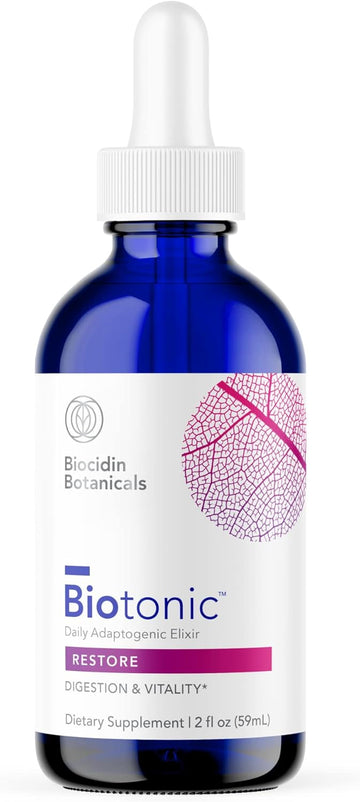 Biotonic Adaptogenic Tonic By Biocidin - Liquid Tincture Drops Adaptogen Supplement To Help Restore Energy & Help Reduce Occasional Fatigue - Herbal Elixir For Immune Support (2 Oz)