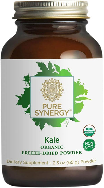 Pure Synergy Kale | 2.3 oz Powder | USDA Organic | Non-GMO | Vegan | Freeze-Dried | USA and EU-Grown