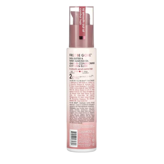 Giovanni 2Chic Ultra-Sleek Leave-In Conditioning & Styling Elixir - Phyto-Keratin & Argan Oil, Anti-Frizz Formula, Coconut, Shea Butter, Pro-Vitamin B5, Color Safe, Paraben Free - 4 Oz