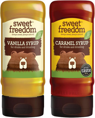 Sweet Freedom Caramel Syrup Pack Of 1 X Sweet Freedom Vanilla Syrup Pack Of 1