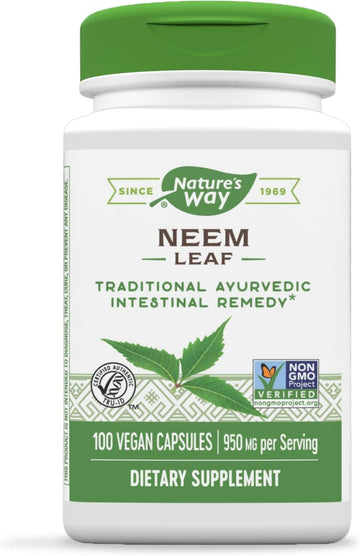 Nature's Way Neem Leaf 950 mg – Skin & Immune Health, 100 Vegan Capsules