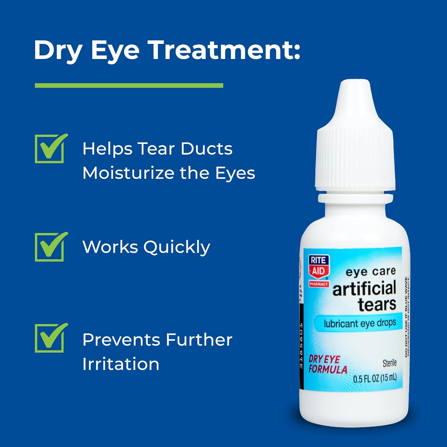 Rite Aid Pharmacy Artificial Tears, Sterile, 0.5 fl oz (15 ml) : Health & Household