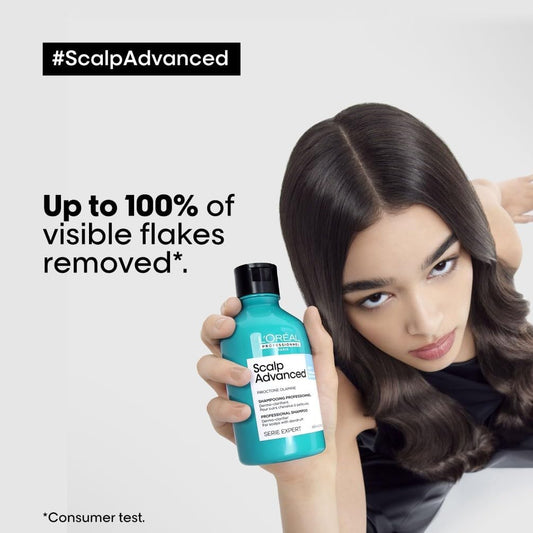 L'Oréal Professionnel Scalp Advanced Anti-Dandruff Dermo-Clarifier Shampoo, For Dry And Oily Scalps, Serie Expert, 300Ml