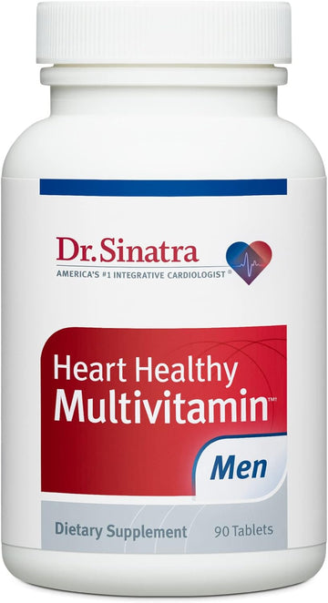 Dr. Sinatra Heart Healthy Multivitamin for Men with Vitamin D 1000 IU, A, B12, C, E, and Zinc, 90 Tablets (30-Day Supply)