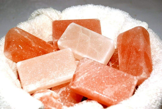 Himalayan Crystal Rock Salt | Bar Block Shape | Soap Bar / Deodorant / Hot Massage Stone (Bar X 10)