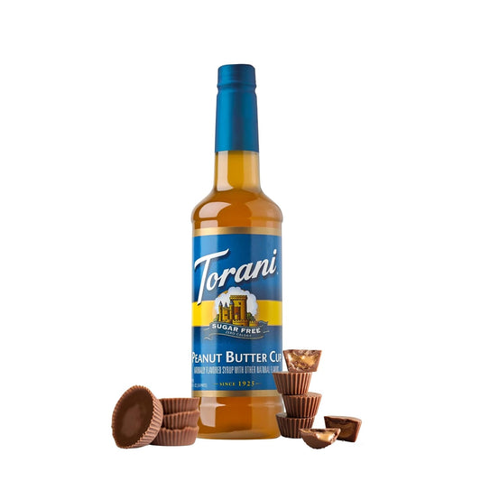 Torani Sugar-Free Syrup, Peanut Butter Cup, 25.4 Fl Oz Bottle (Pack Of 4)