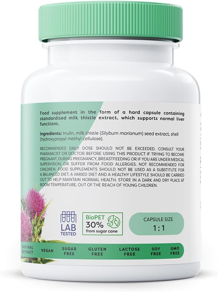 Osavi Milk Thistle, Silymarin 100 mg – 60 Vegan Capsules | Supports Liver Function & Detoxification | Contributes to Liver Regeneration and Healthy Bile Production : Amazon.co.uk: Health & Personal Care
