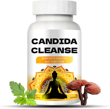 Candida Cleanse - Gut & Colon Support, Candida Cleanse For Men & Women, Natural Herbs For Intestinal Detox - Pure Natural Formula - Oregano Leaf, Wormwood, Black Walnut, Caprylic Acid (1Bottle)