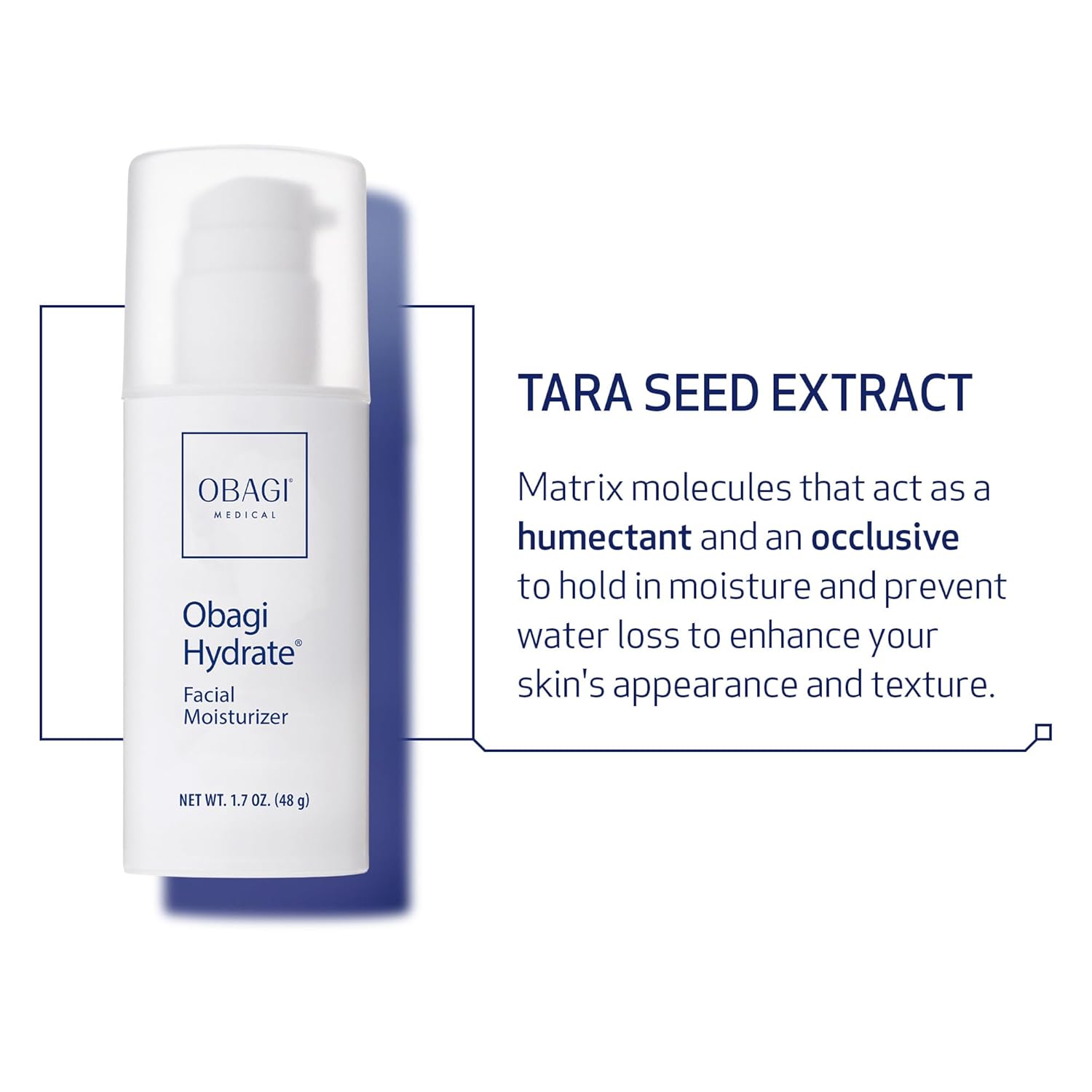 Obagi Hydrate Facial Moisturizer – Non-Comedogenic Intensely Hydrating All Day Moisturizer That Combats Dryness With Tara Seed Extract, Shea Butter, Avocado Oil & Glycerin – All Skin Types – 1.7 Oz : Beauty & Personal Care