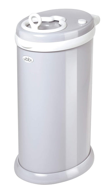 Ubbi Steel Diaper Pail, Odor Locking, No Special Bag Required, Award-Winning, Registry Must-Have, Gray