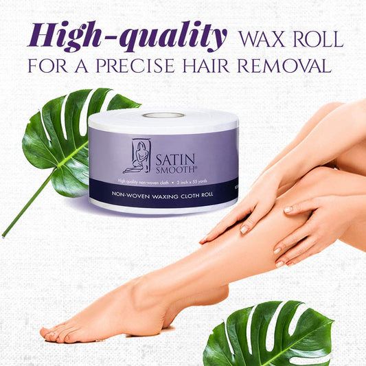 Satin Smooth Non-Woven Waxing Cloth Roll, 3 In X 55 Yards