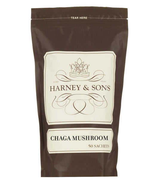 Harney & Sons Chaga Mushroom Tea, Bulk Bag Of 50 Sachets : Grocery & Gourmet Food