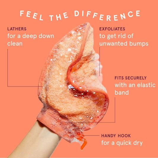 Cleanlogic Bath & Body Exfoliating Face & Body Grooming Mitt, Assorted Colors, 3 Count